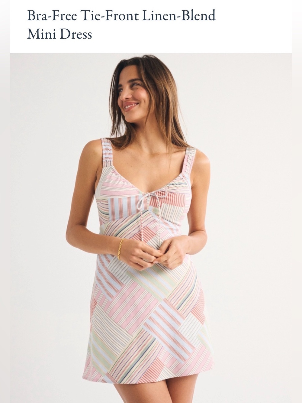 Abercrombie Bra-free Tie-Front Linen Mini Dress